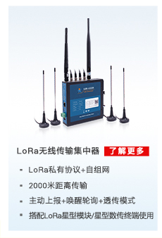配电运维解决方案相关产品：lora网关（无线传输集中器）