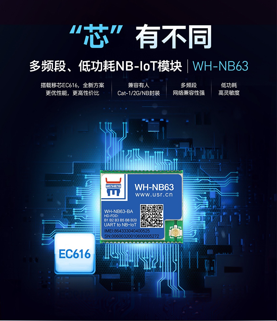 nbiot？閨低功耗多频段|搭载EC616|兼容有人Cat-1
